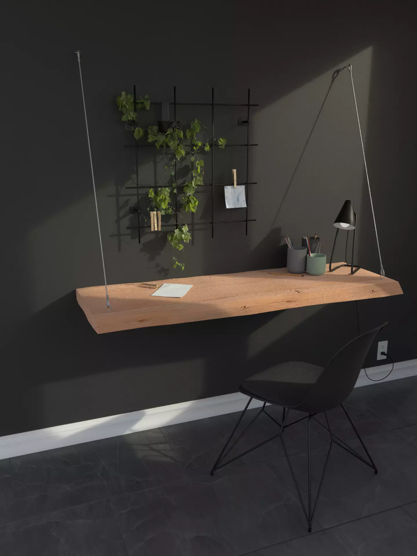 3D Scene - Interior set - Modern workplace 3D model_0