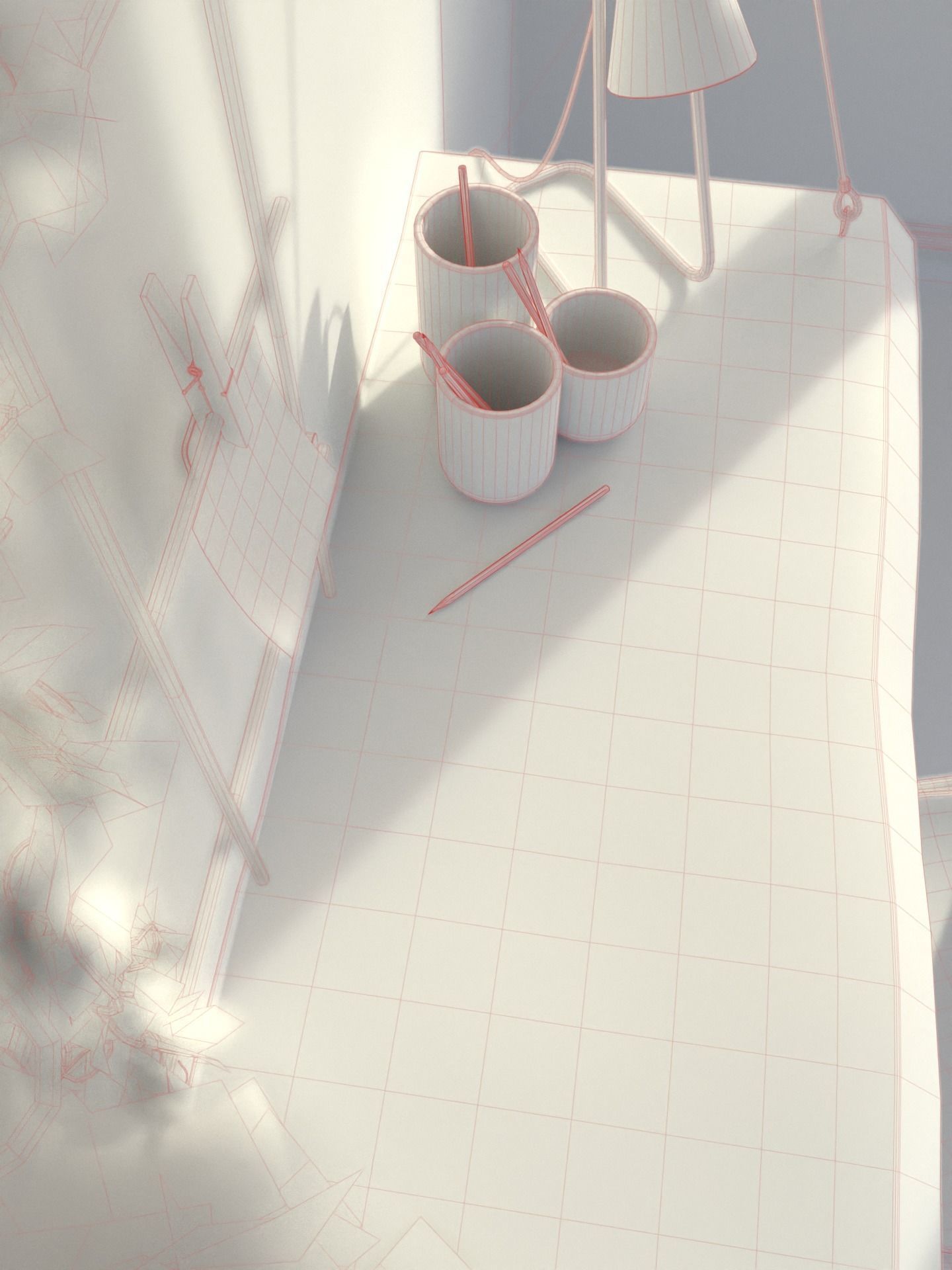 3D Scene - Interior set - Modern workplace 3D model_11