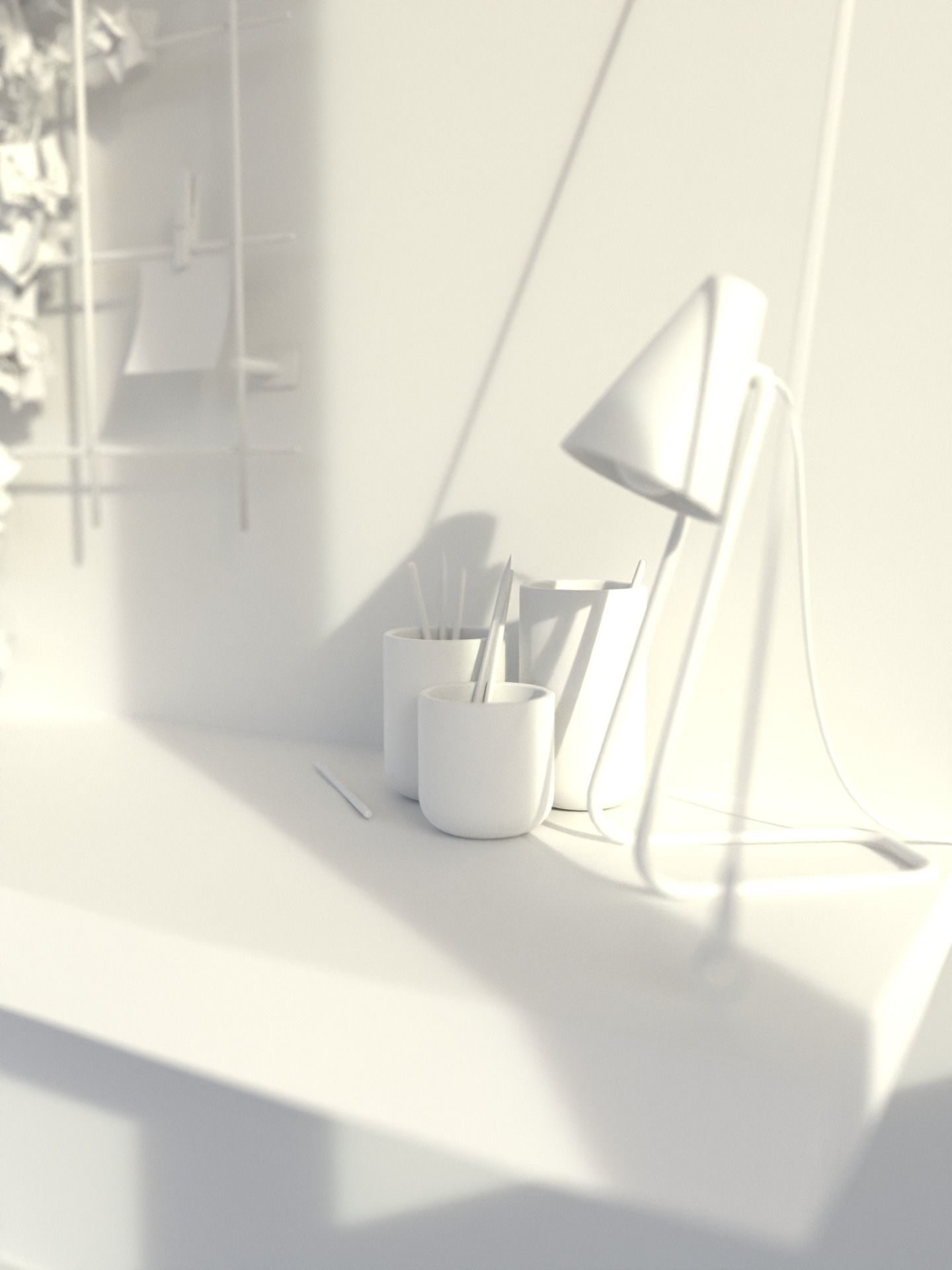 3D Scene - Interior set - Modern workplace 3D model_4