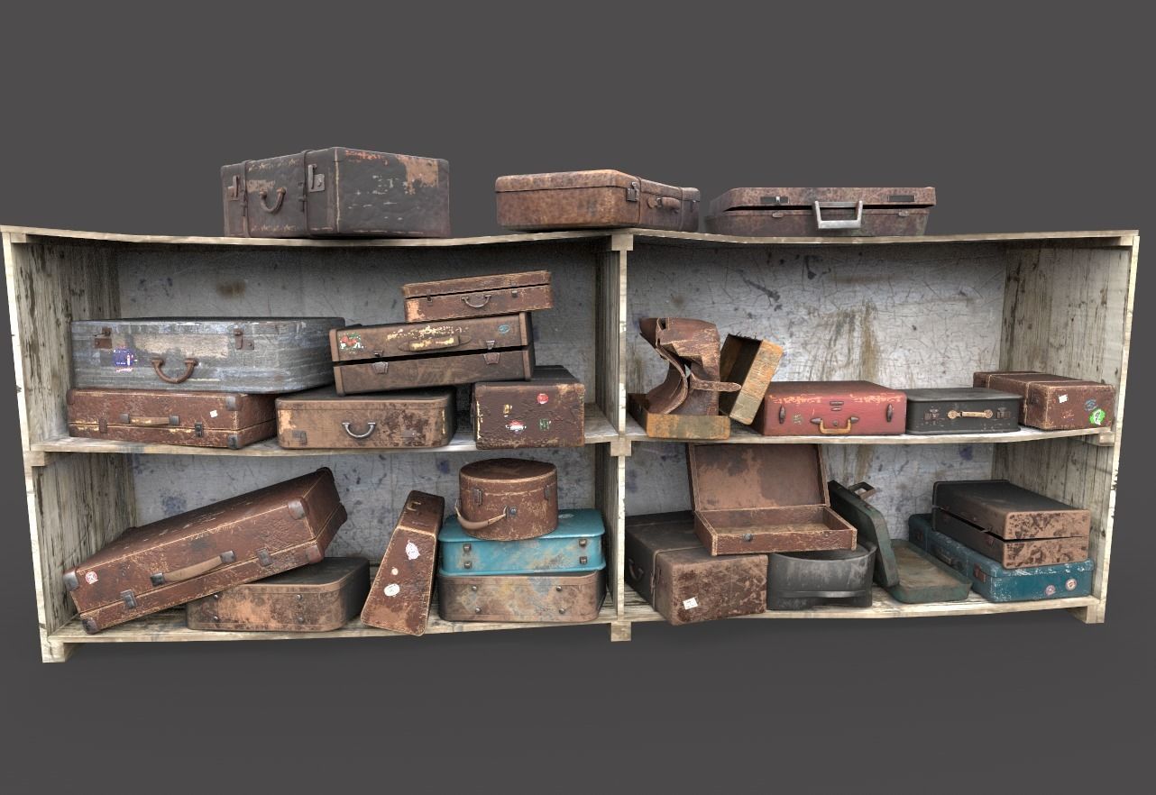 Old Suitcase Locker  3D model_2