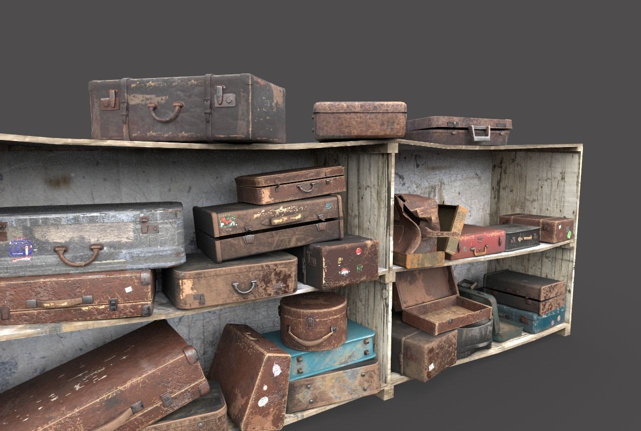Old Suitcase Locker  3D model_7