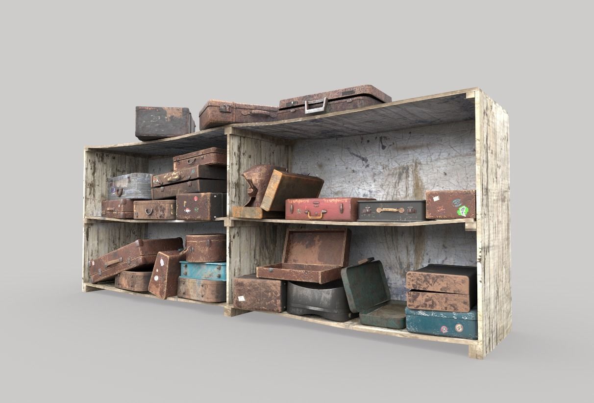 Old Suitcase Locker  3D model_3