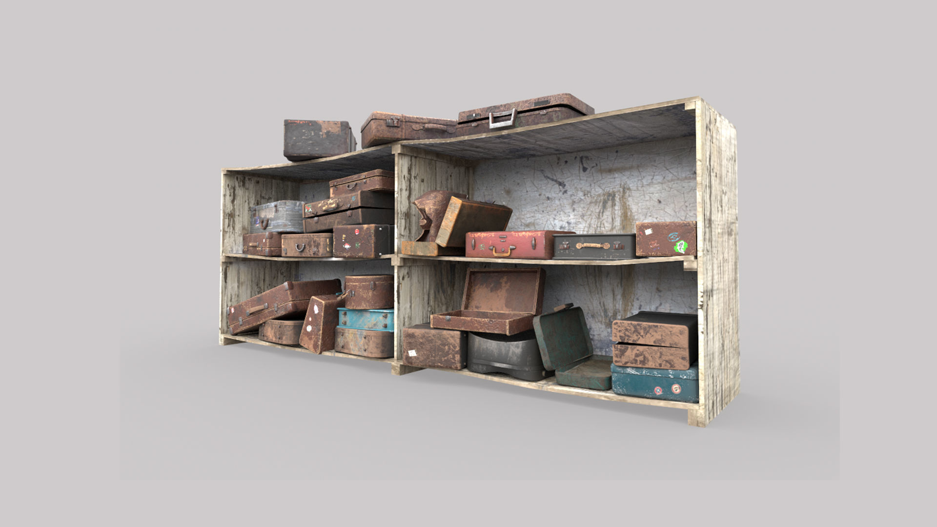 Old Suitcase Locker  3D model_1