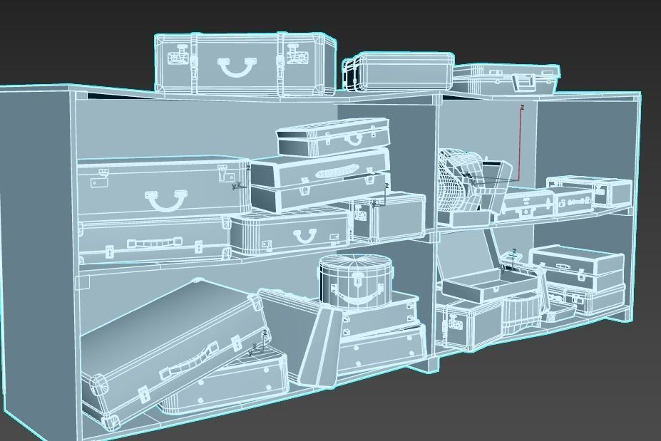 Old Suitcase Locker  3D model_8