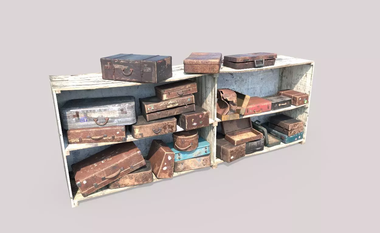 Old Suitcase Locker  3D model_0