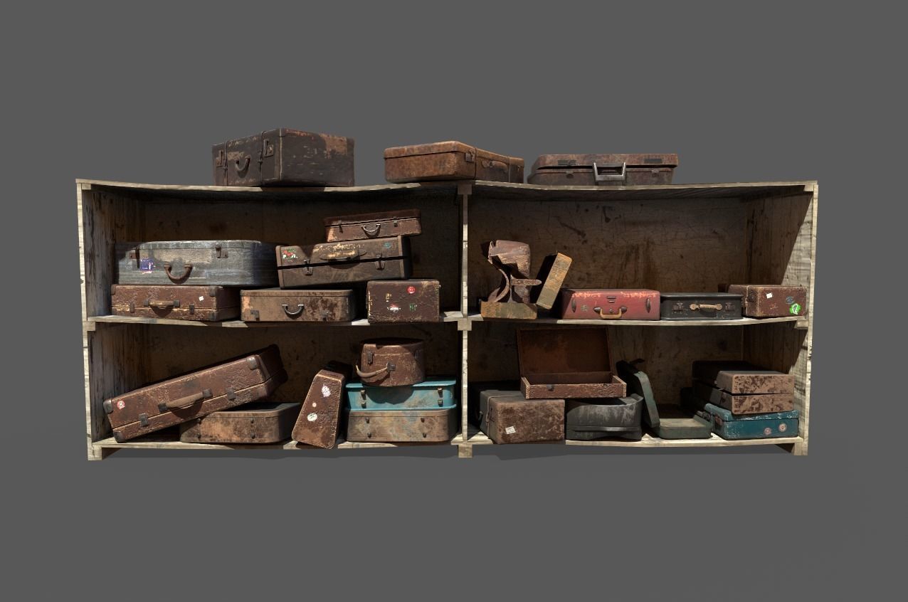 Old Suitcase Locker  3D model_5