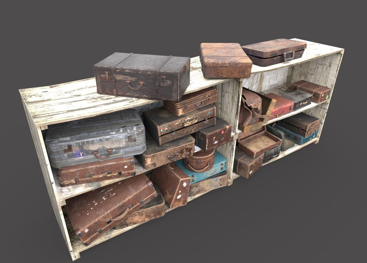 Old Suitcase Locker  3D model_4