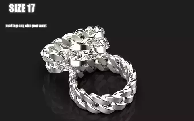 Cuban chain ring Size 17  V3