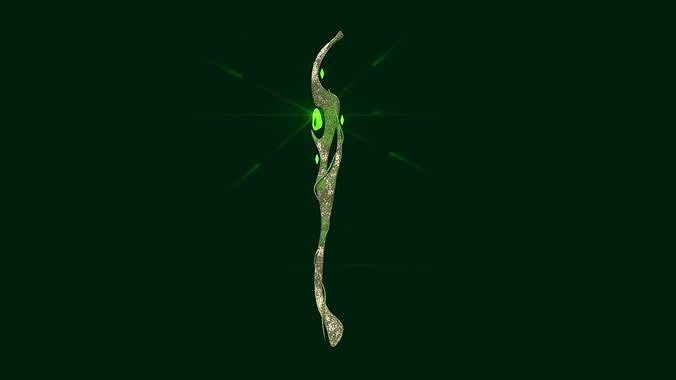 Fantasy Mage Staff 01 Nature - Medieval Fantasy Weapon Low-poly 3D model