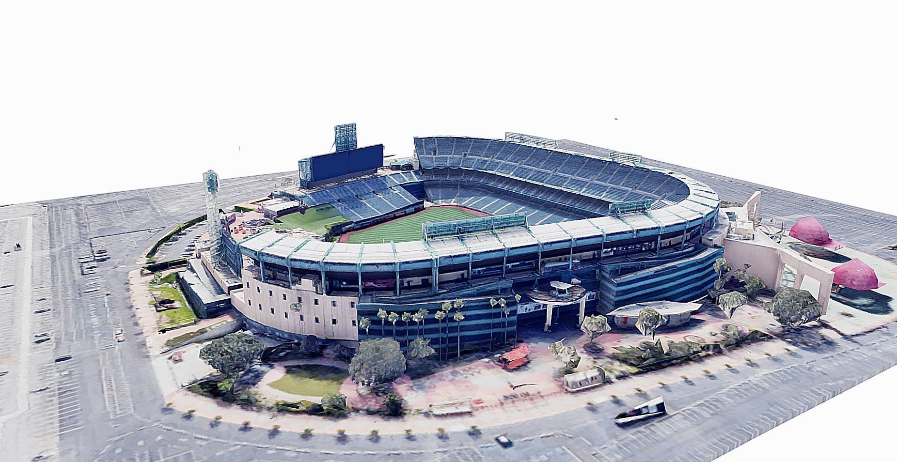 Angel Stadium Low-poly 3D model_1