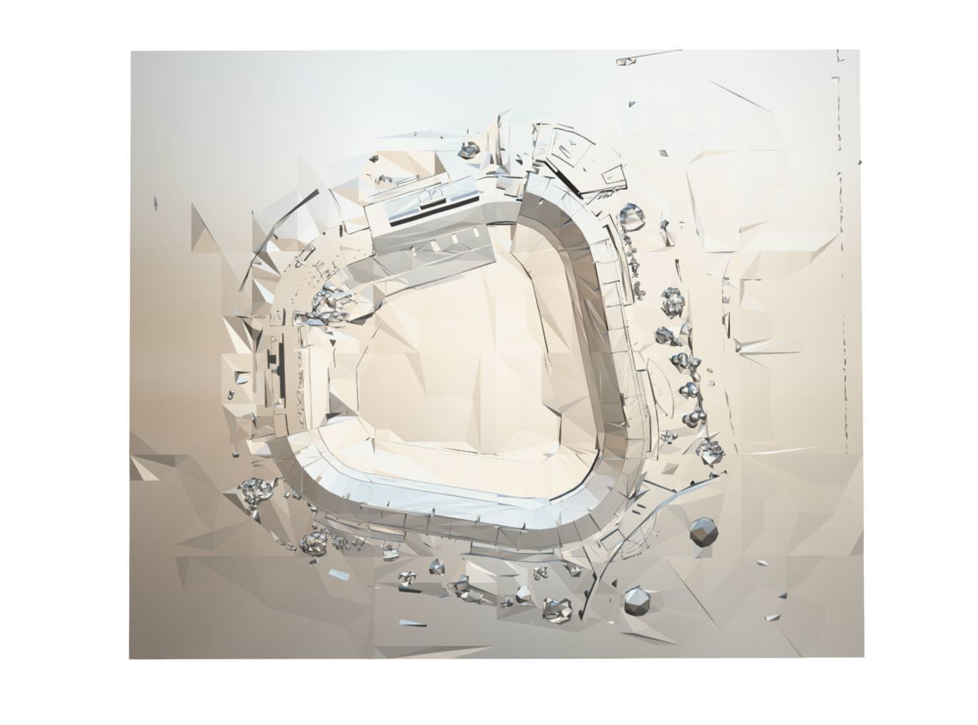 Angel Stadium Low-poly 3D model_8