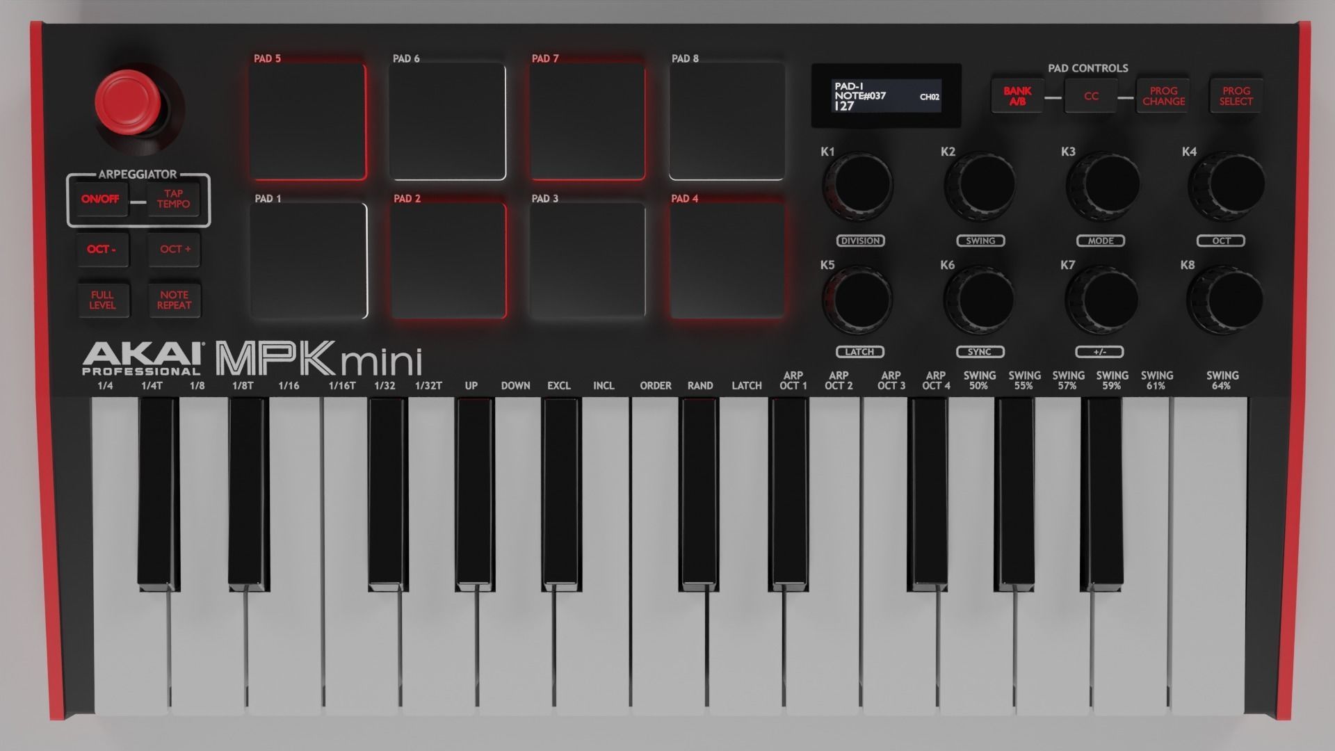 Akai MPK mini MK3 Low-poly 3D model_8