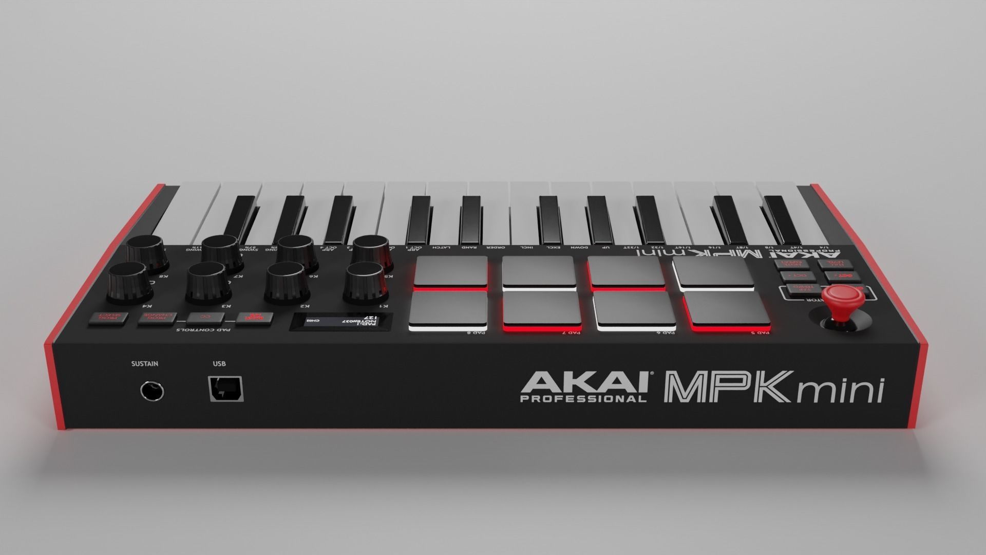 Akai MPK mini MK3 Low-poly 3D model_4