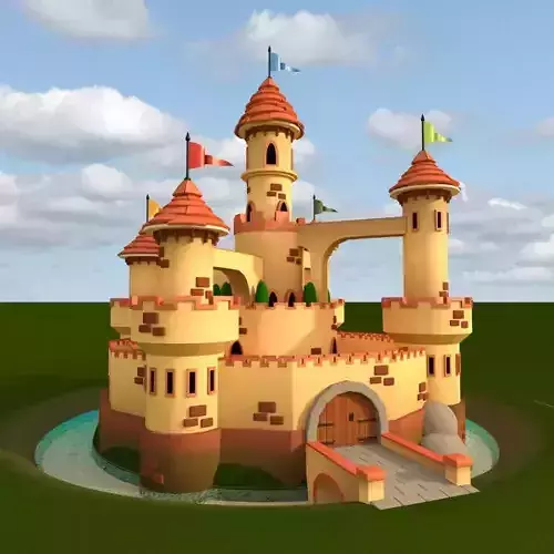 Cartoon Medieval Castle 3D model