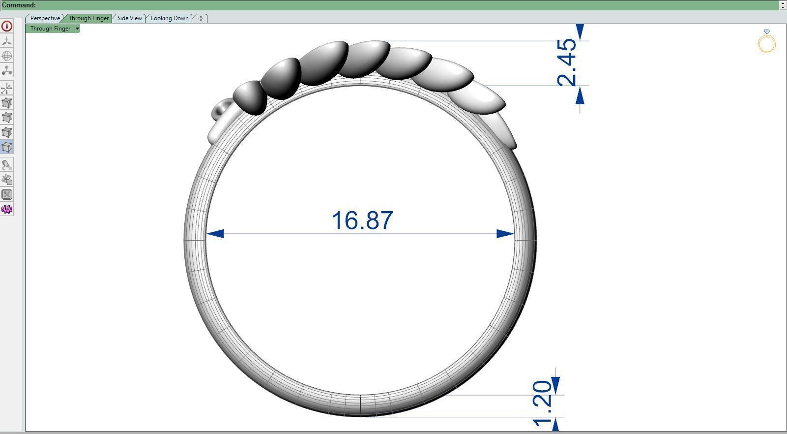 Fashion ring Leaf 3D print model_8