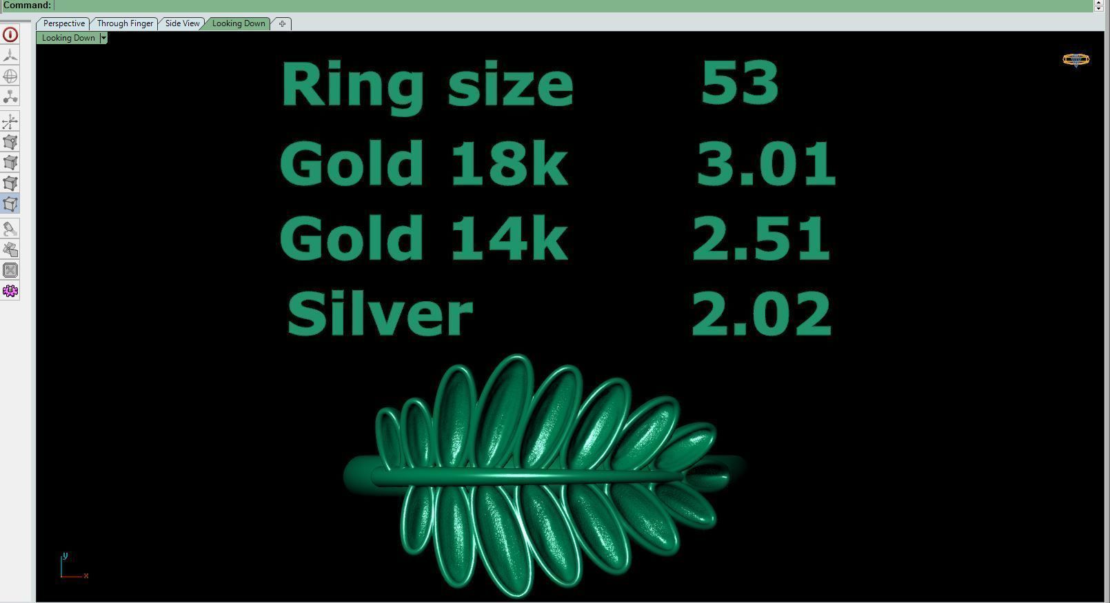 Fashion ring Leaf 3D print model_10