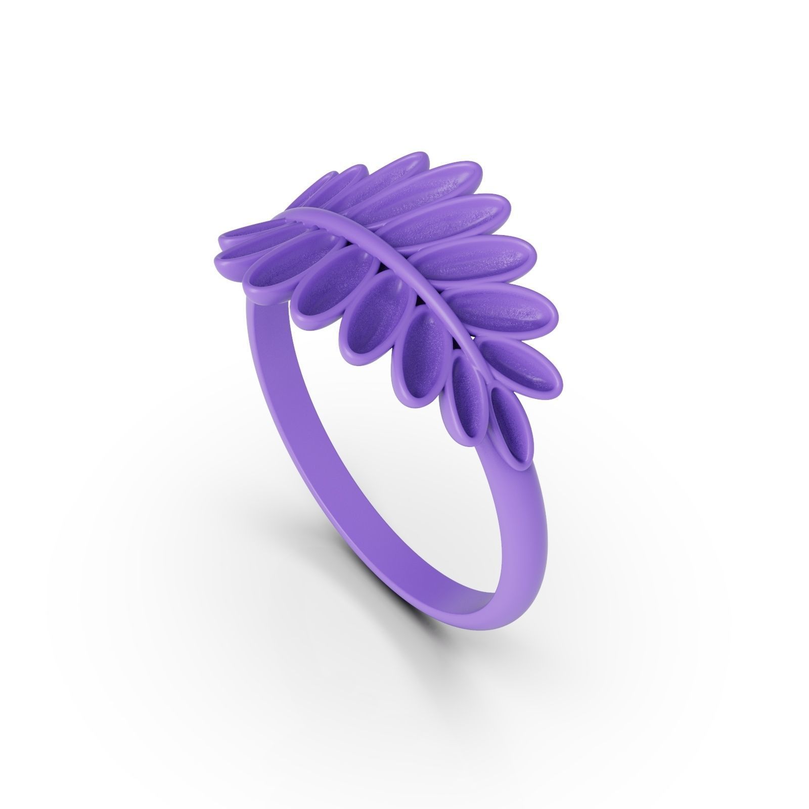 Fashion ring Leaf 3D print model_1
