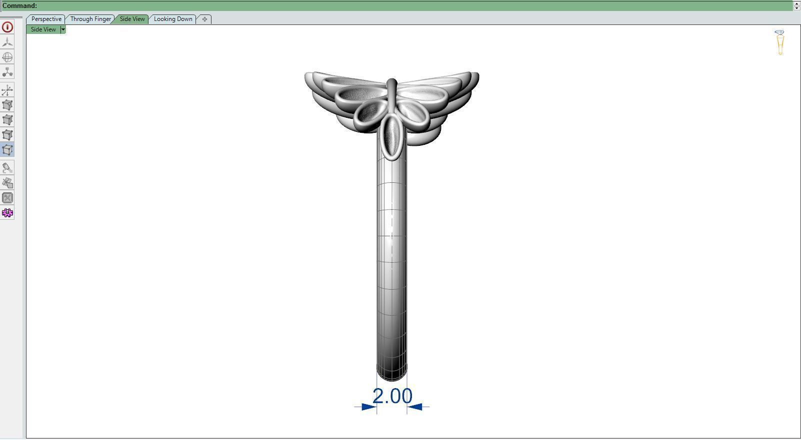 Fashion ring Leaf 3D print model_9