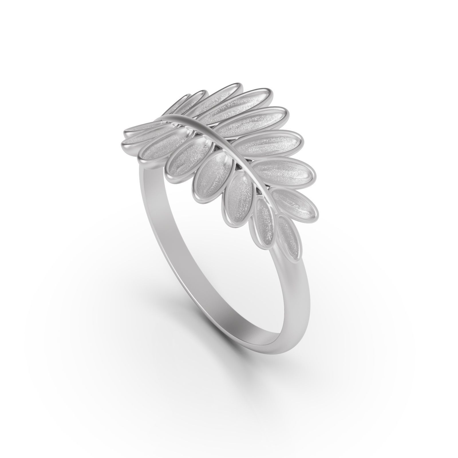 Fashion ring Leaf 3D print model_5