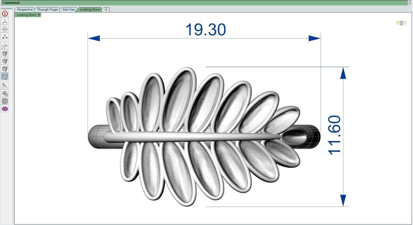 Fashion ring Leaf 3D print model_7