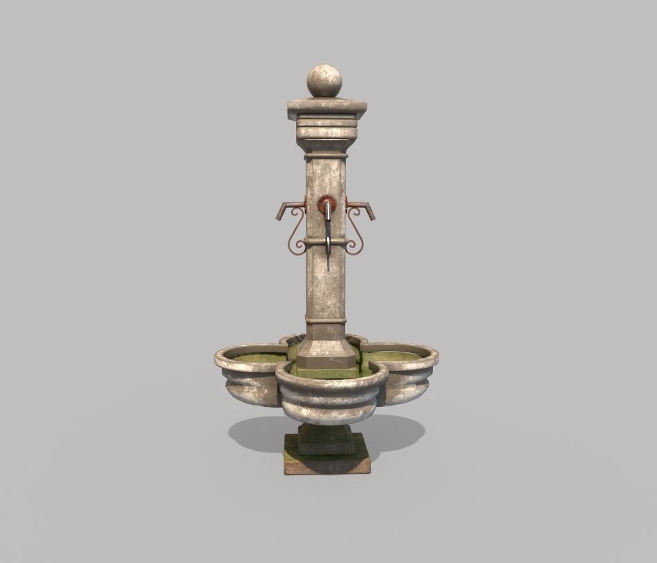 Public Fountain 3D model_2