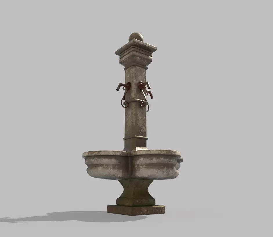 Public Fountain 3D model_0