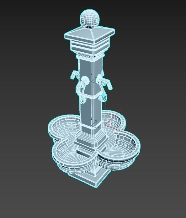 Public Fountain 3D model_7