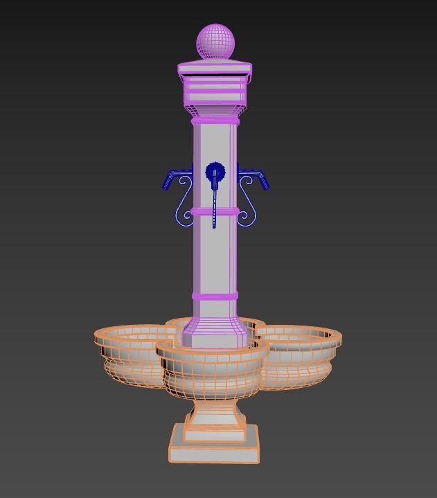 Public Fountain 3D model_4