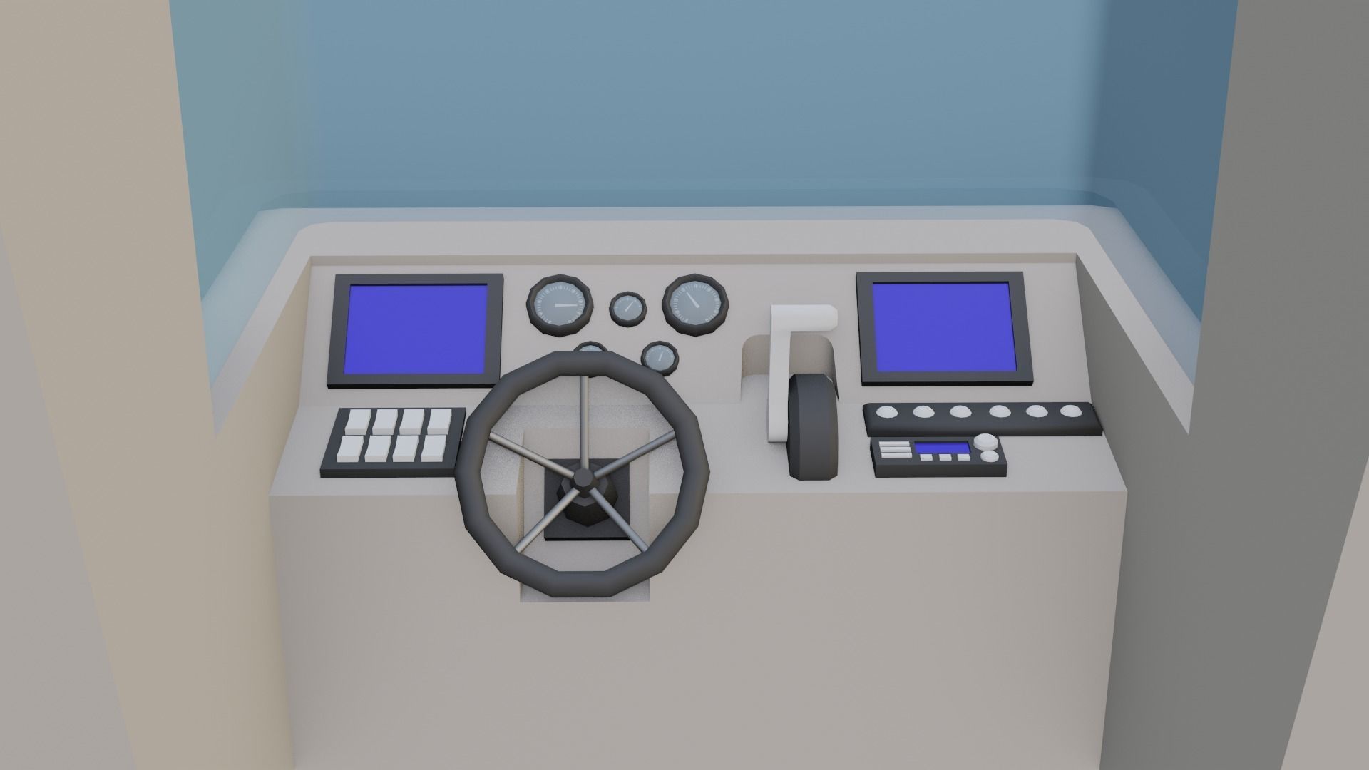 stylized fishing boat Low-poly 3D model_7