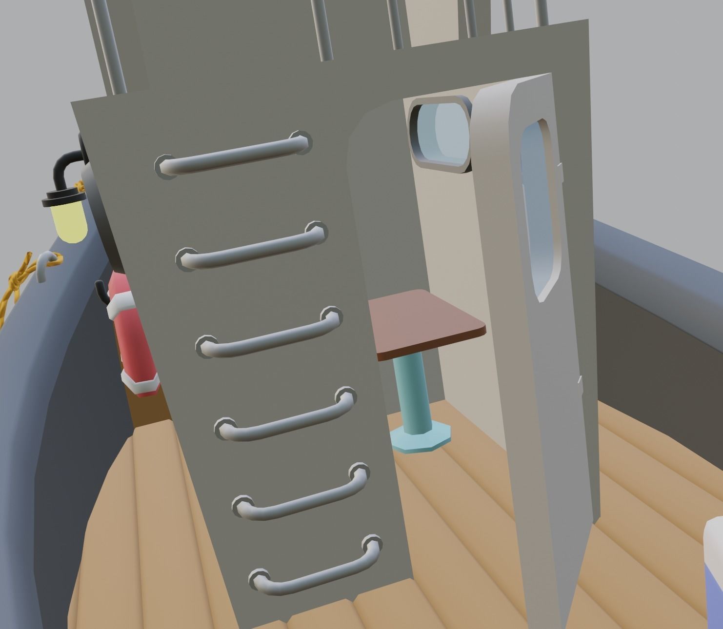 stylized fishing boat Low-poly 3D model_8