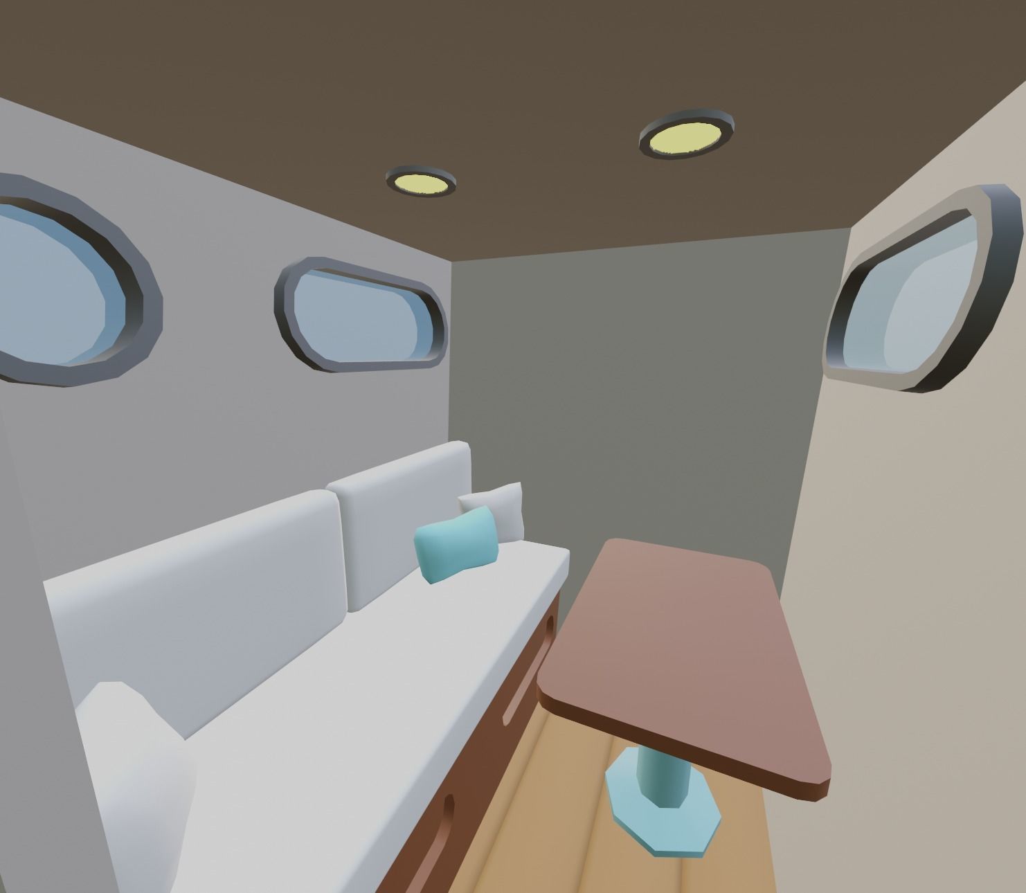 stylized fishing boat Low-poly 3D model_9