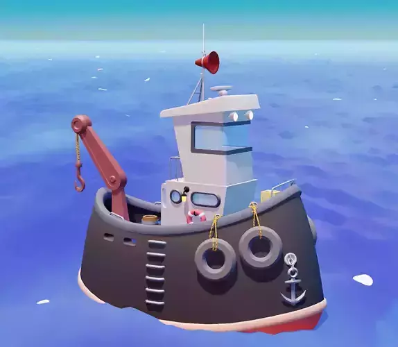 stylized fishing boat