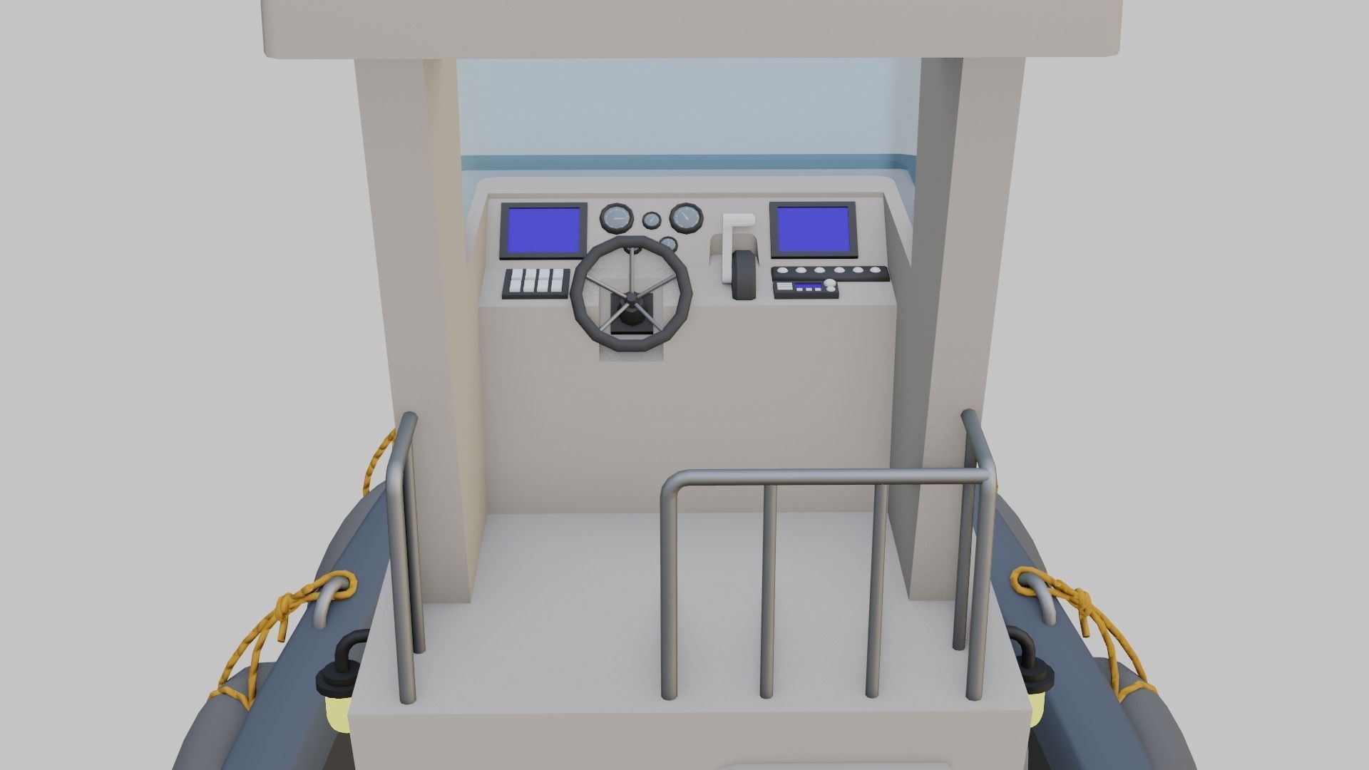 stylized fishing boat Low-poly 3D model_6