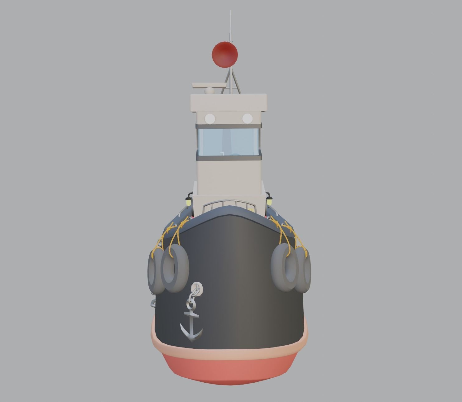 stylized fishing boat Low-poly 3D model_11