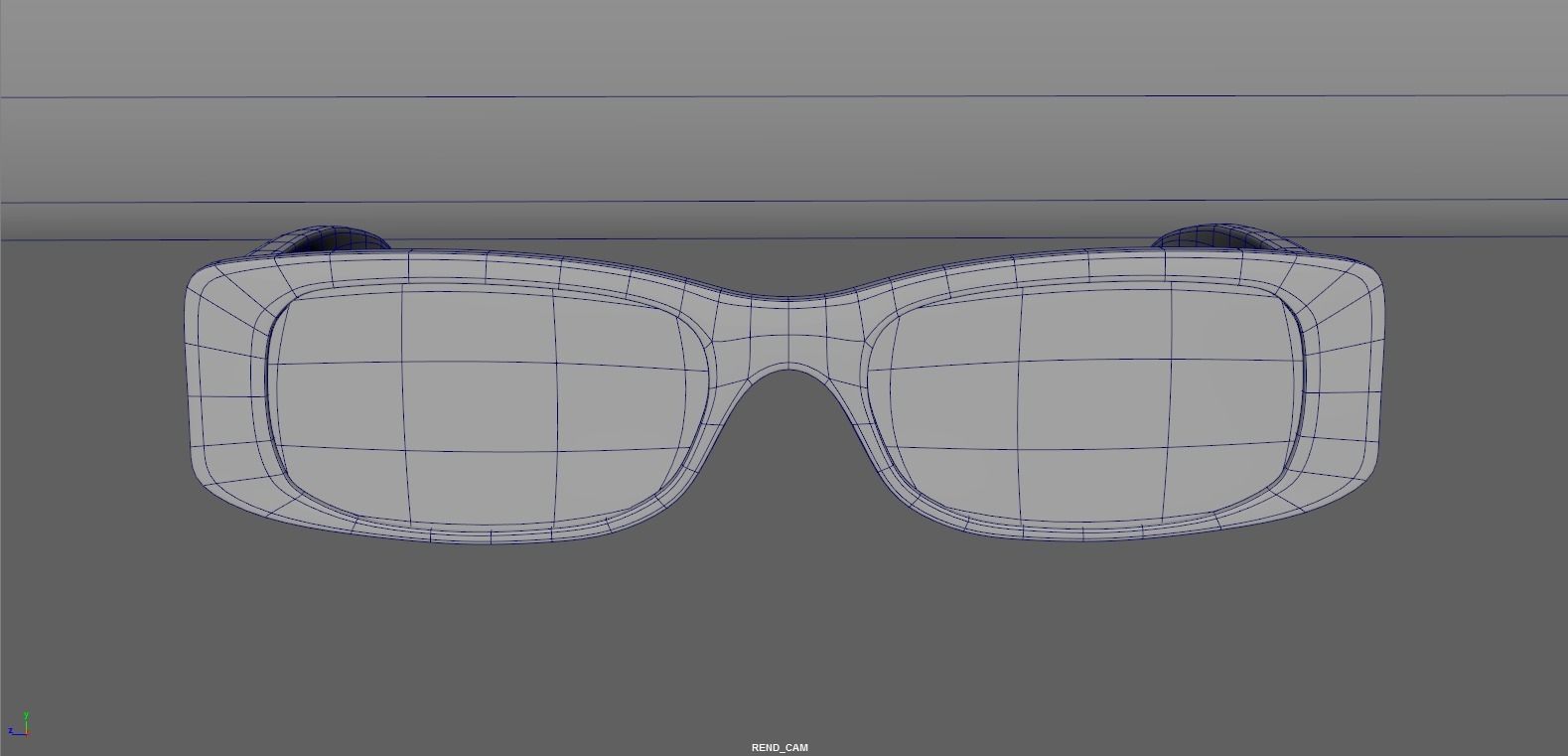 Balenciaga Dynasty Rectangle sunglasses  Low-poly 3D model_3