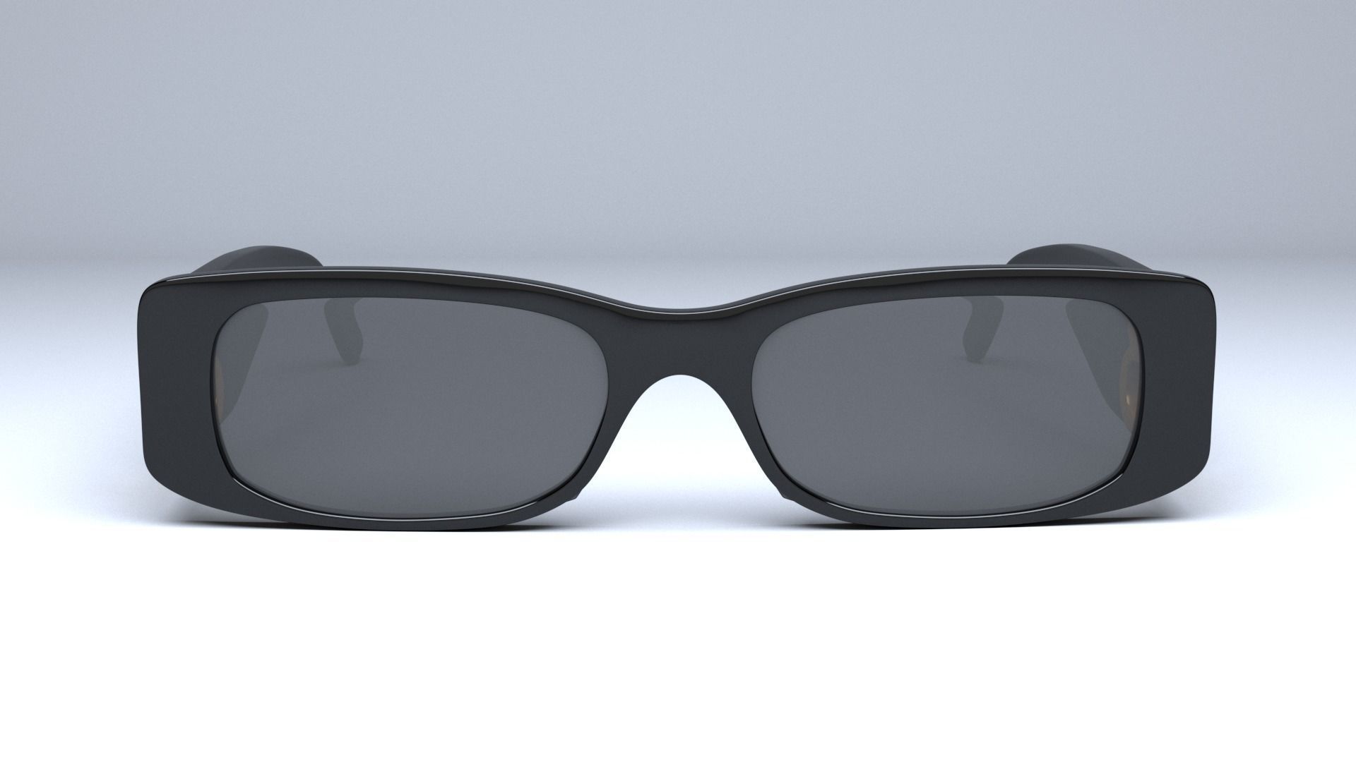 Balenciaga Dynasty Rectangle sunglasses  Low-poly 3D model_2