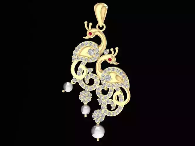 Luxury Ornamental Swirl Diamond Pendant 1199 3D print model