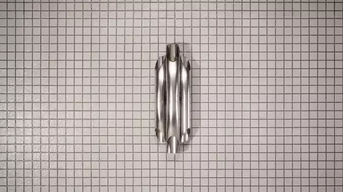 Light metal rod on tiled wall Free low-poly 3D model