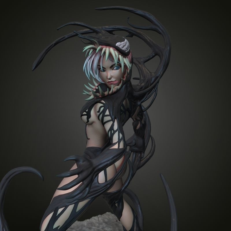 sexy venom girl 3D print model_3