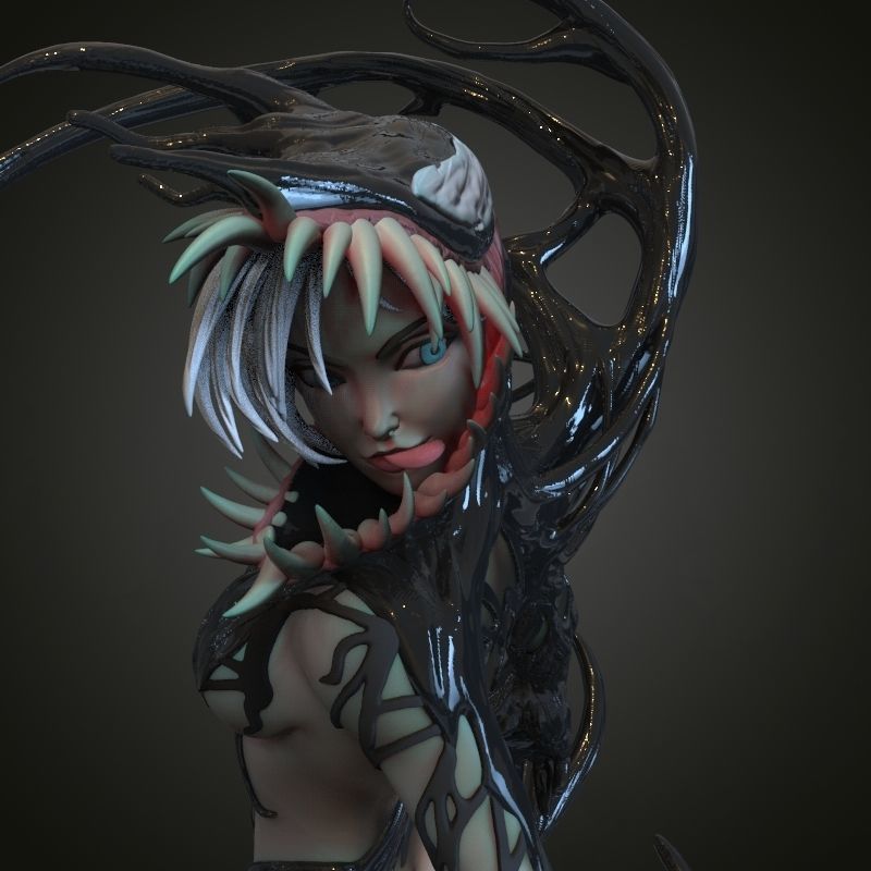 sexy venom girl 3D print model_2