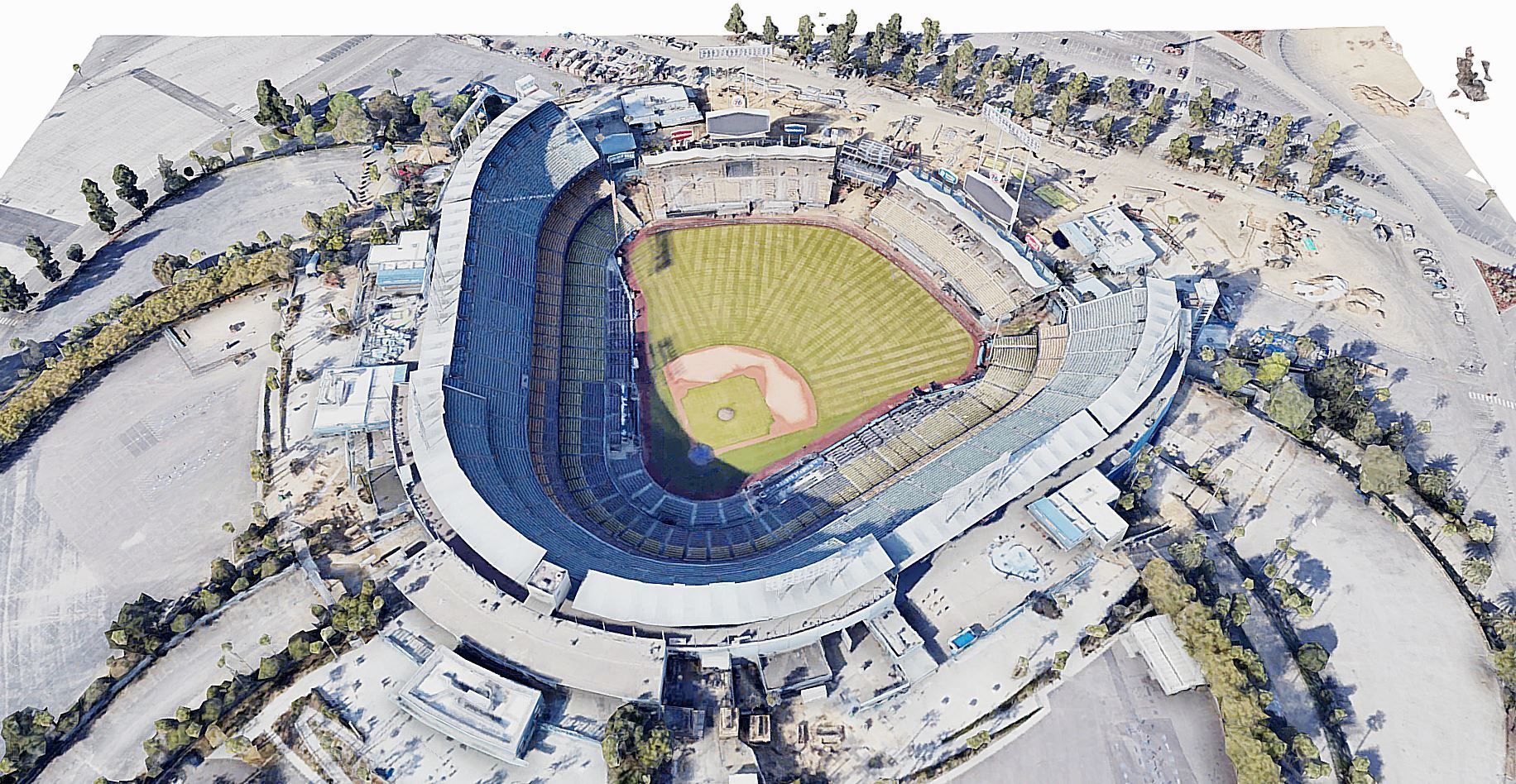 Dodger Stadium Low-poly 3D model_2