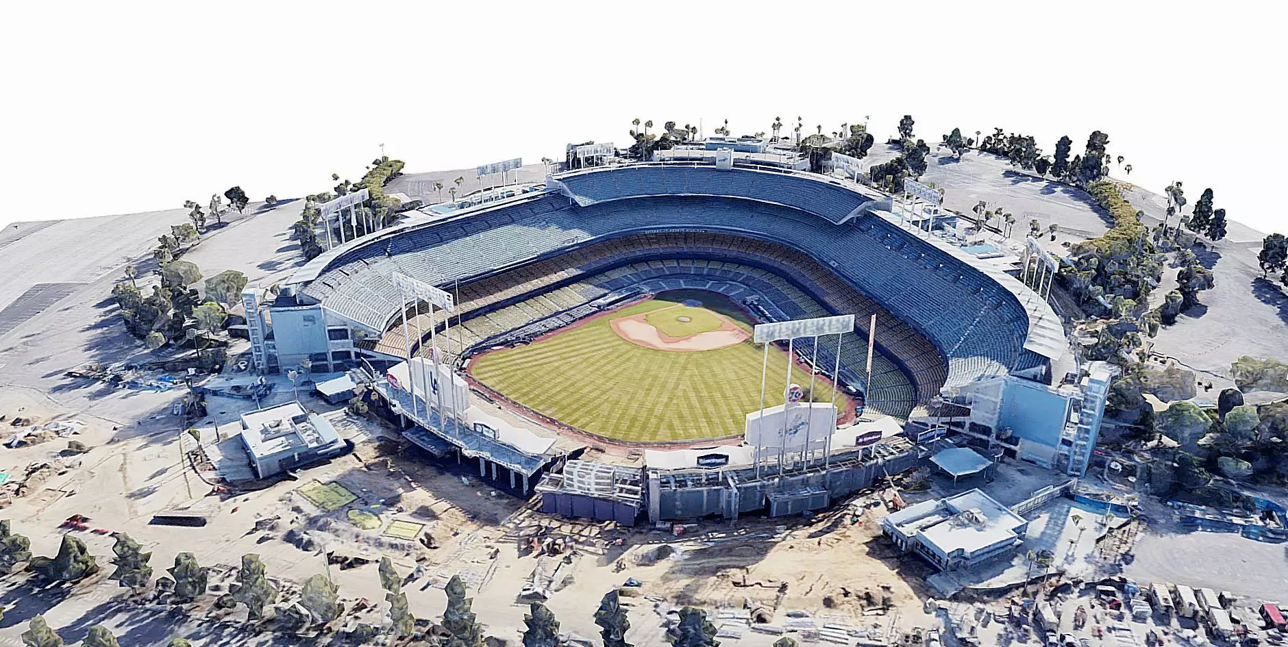 Dodger Stadium Low-poly 3D model_0