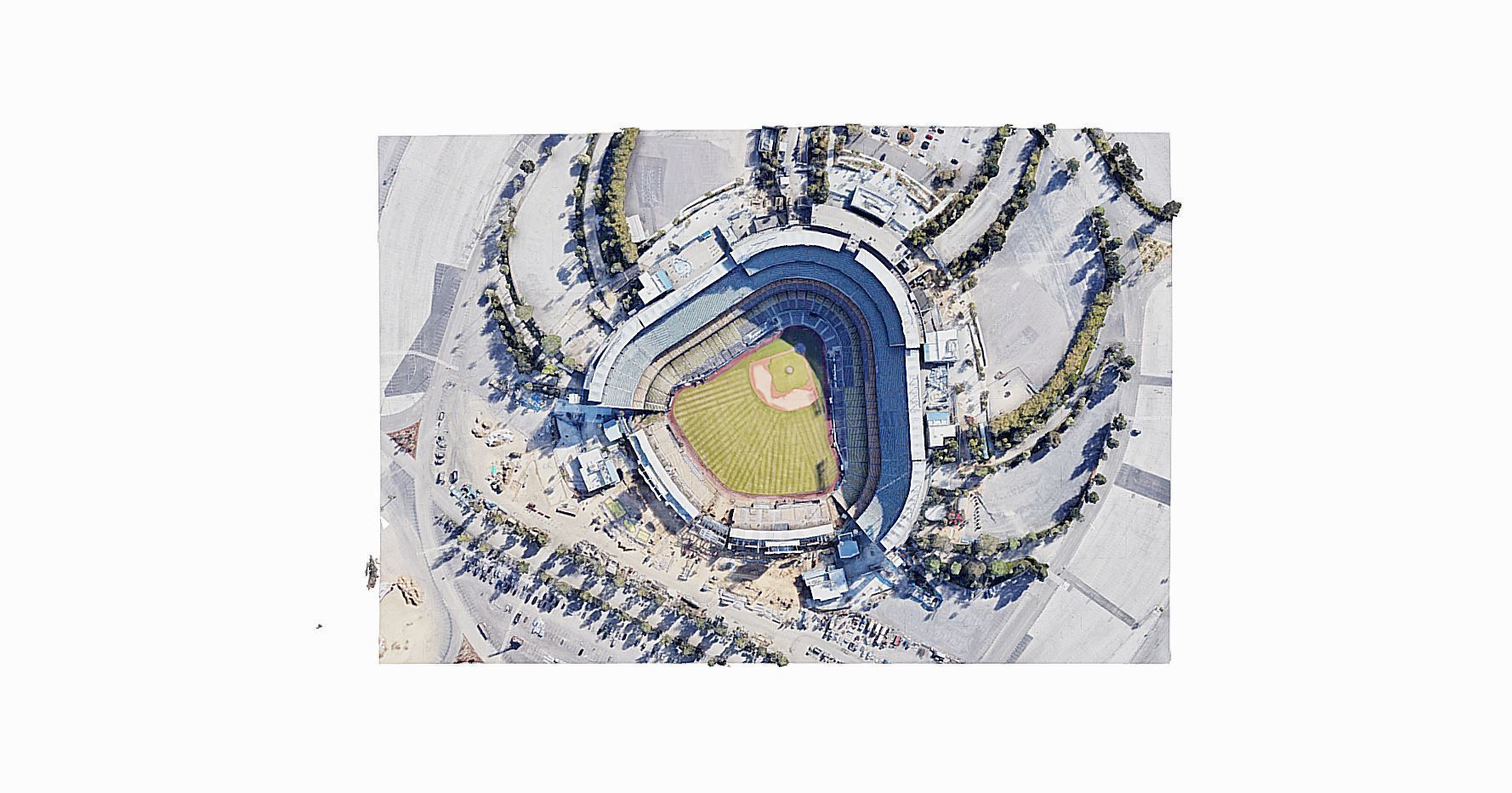 Dodger Stadium Low-poly 3D model_3
