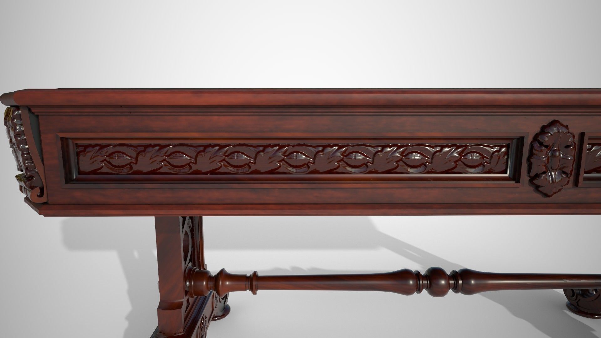 Small victorian living table 3D model_6