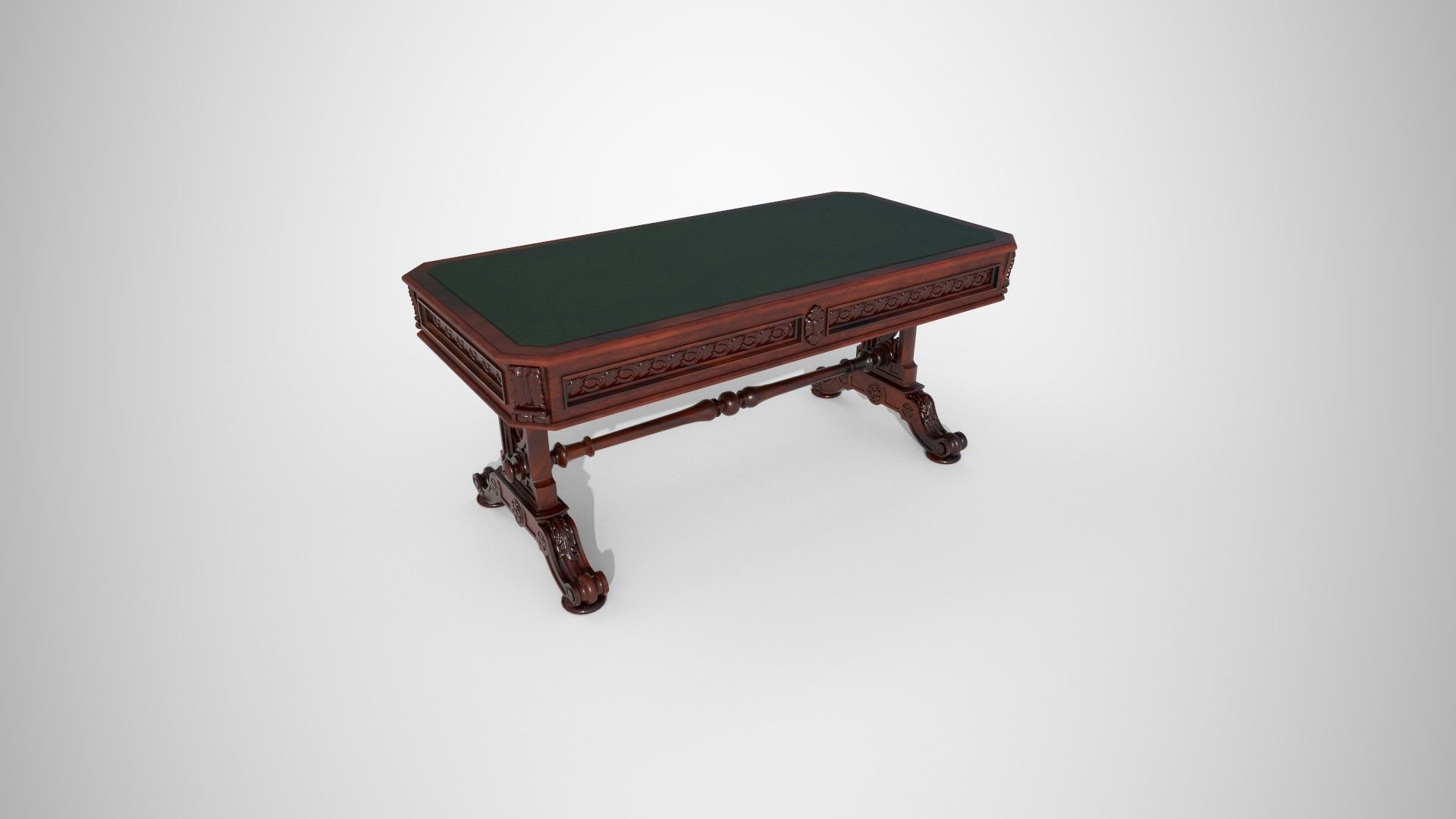 Small victorian living table 3D model_1