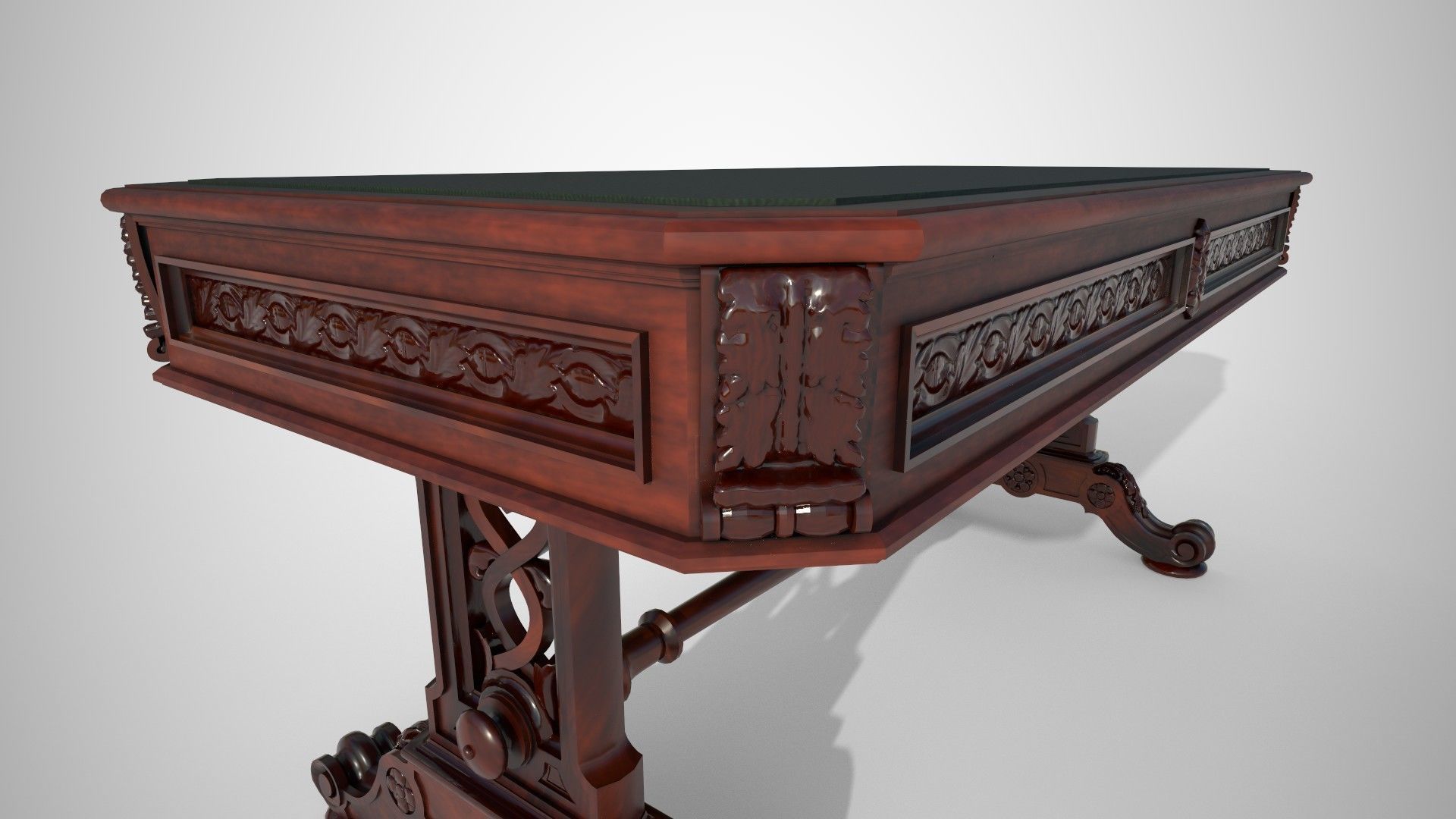 Small victorian living table 3D model_7