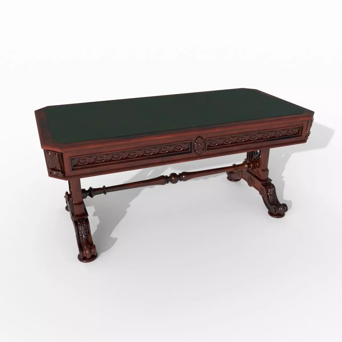 Small victorian living table 3D model_0