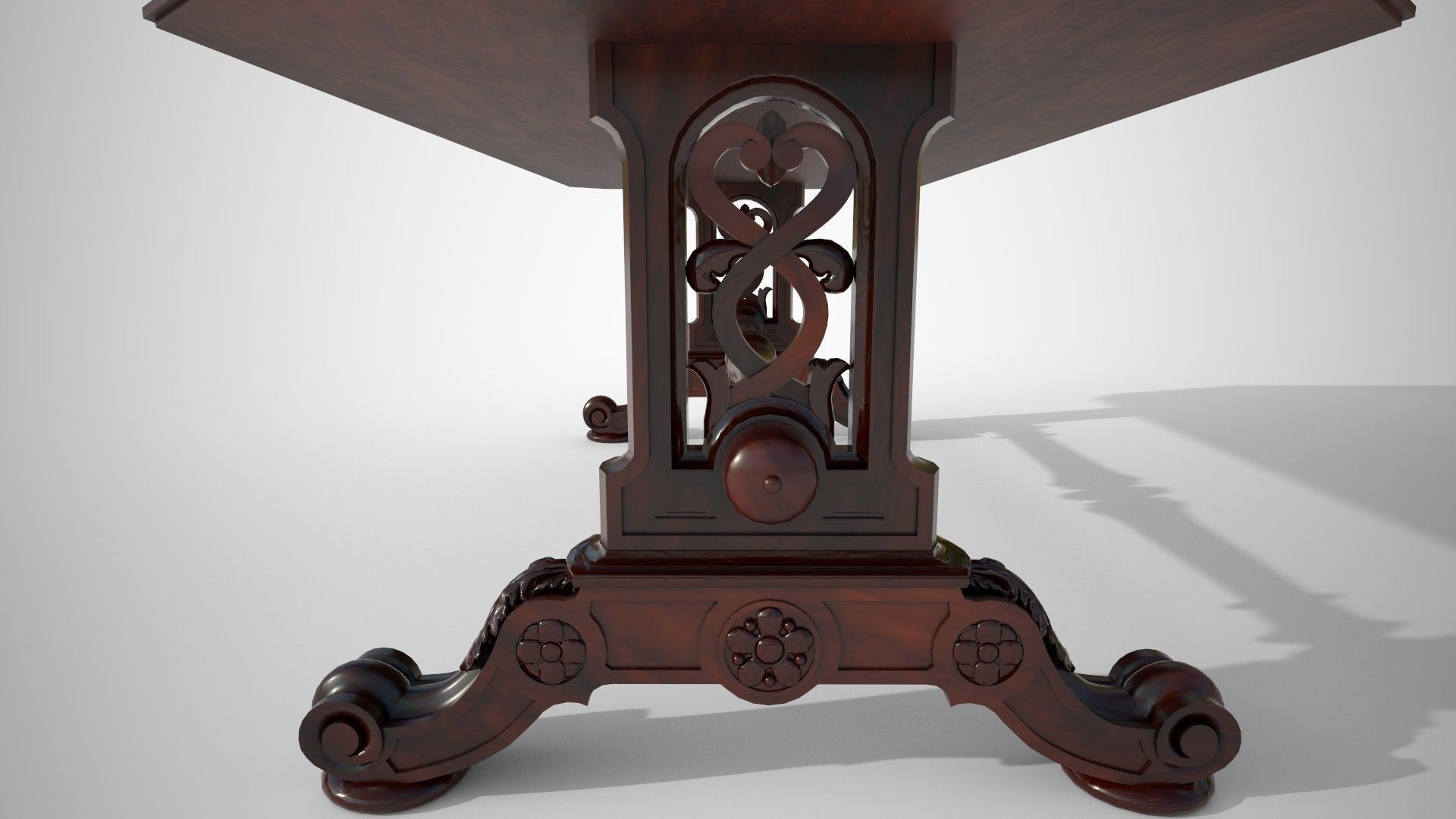 Small victorian living table 3D model_12