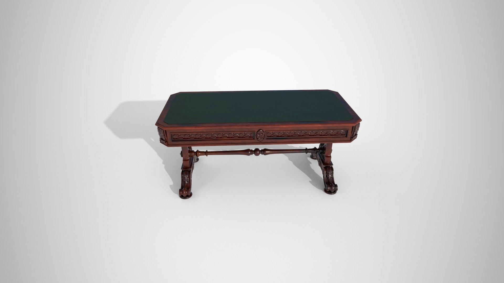 Small victorian living table 3D model_2