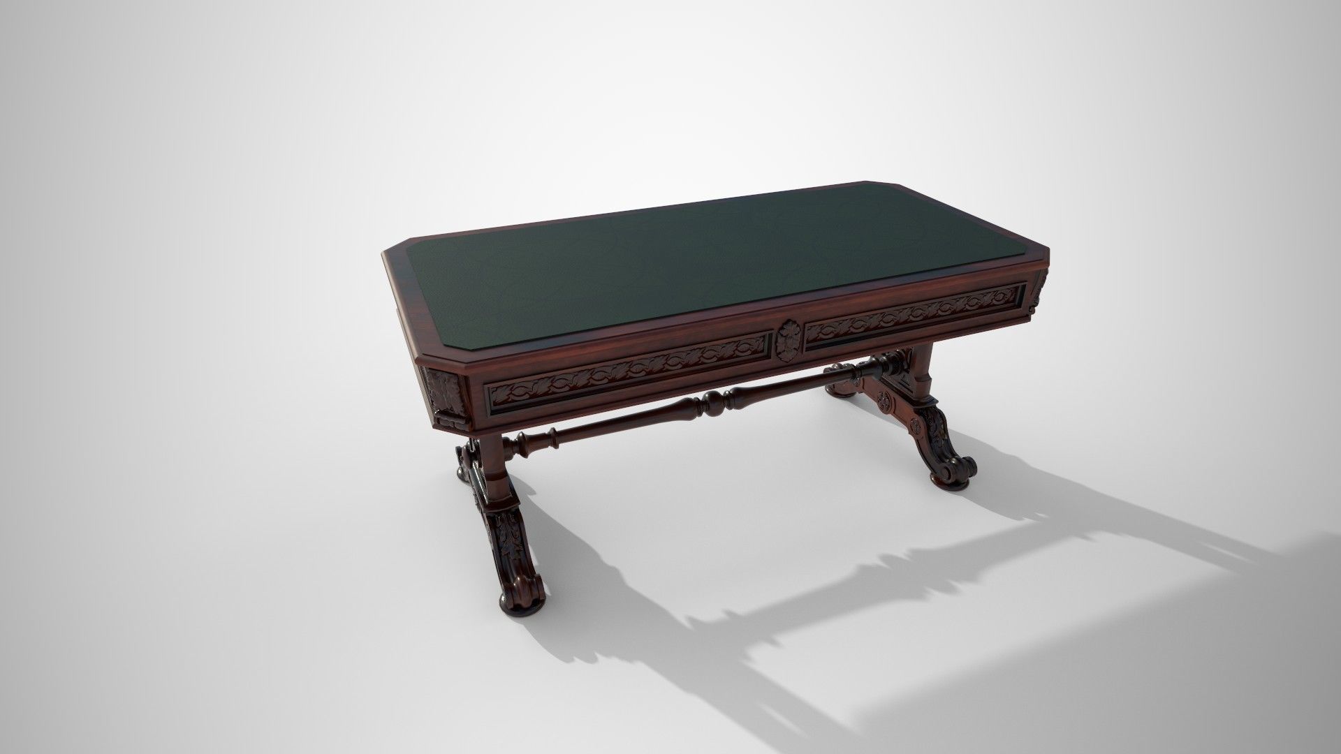 Small victorian living table 3D model_4
